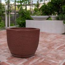 Vaso decorativo para plantas grandes cone modelo grafiato interior e exterior 50 litros com prato coletor Vaso decorativo para plantas grandes cone modelo grafiato interior e exterior 50 litros com prato coletor