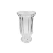 Vaso Decorativo Para Sala Cozinha Vidro Transparente Com Pé