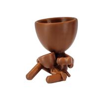 Vaso decorativo para suculentas Dia das Mães com bebê e mamadeira bronze