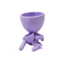 Vaso decorativo para suculentas Dia das Mães com bebê e mamadeira lilás