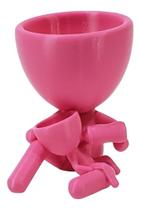 Vaso Decorativo Para Suculentas Dia das Mães Com Bebê e Mamadeira Rosa 13 cm