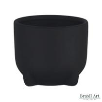 Vaso Decorativo Pequeno em Cerâmica Preto Vaso Decorativo Pequeno em Cerâmica Preto