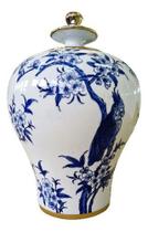 Vaso Decorativo Porcelana Azul E Branca Imperial 30 X 20 - Vacheron