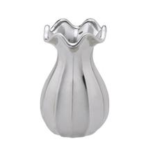 Vaso decorativo prata em ceramica boca ondulada Vaso decorativo prata em ceramica boca ondulada