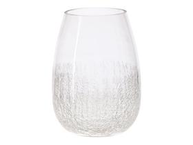 Vaso Decorativo Redondo De Mesa Em Vidro Craquelado Luxo