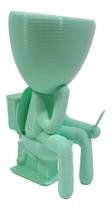Vaso Decorativo Robert Plant Banheiro Celular Suculentas Verde Pistache 13 cm - 3D Art