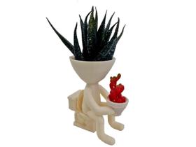 Vaso Decorativo Robert Plant Cacto Suculenta Banheiro Branco