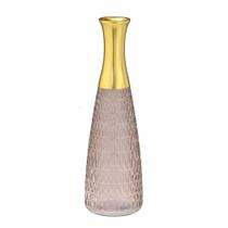 Vaso Decorativo Rose Dourado Luxo Moderno Sala Casa Longo
