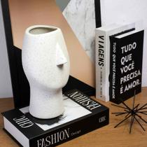 Vaso Decorativo Rosto Areia Em Cerâmica 25,5x26 Cm F04 - D'Rossi Vaso Decorativo Rosto Areia Em Cerâmica 25,5x26 Cm F04 - D'Rossi