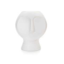 Vaso Decorativo Rosto Em Cerâmica Branco 18x14 Cm - D'Rossi Vaso Decorativo Rosto Em Cerâmica Branco 18x14 Cm - D'Rossi