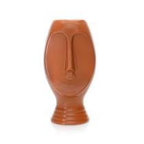 Vaso Decorativo Rosto em Cerâmica Terracota 23,5x11 cm - D'Rossi