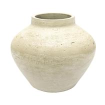 Vaso decorativo rustico de cimento cinza claro 27x30cm