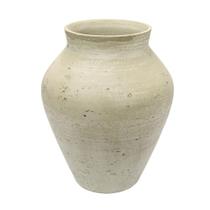 Vaso decorativo rustico de cimento cinza claro 40x29cm