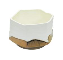 Vaso Decorativo Sextavado Bege e Marrom Design Luxo