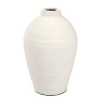Vaso Decorativo Texturizado de Cerâmica Branco 31x19cm Mart