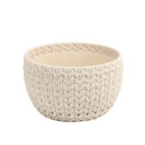 Vaso Decorativo Tramado em Cimento Branco 13cm CS0014 BTC Vaso Decorativo Tramado em Cimento Branco 13cm CS0014 BTC