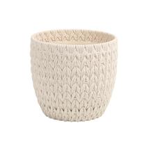 Vaso decorativo tramado em cimento branco 15,5 cm Vaso decorativo tramado em cimento branco 15,5 cm