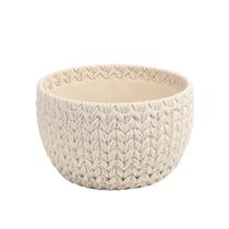 Vaso Decorativo Tramado em Cimento Branco 15cm CS0013 BTC Vaso Decorativo Tramado em Cimento Branco 15cm CS0013 BTC