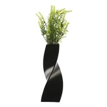 Vaso Decorativo Twisted 3D Para Flores Artificiais - Preto - Vipmold