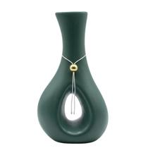 Vaso Decorativo Vazado Premium Peça de Design Contemporâneo COR:VERDE ESCURO