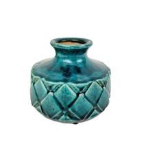 Vaso Decorativo Verde Esmeralda 14X16X16Cm P Decoracao