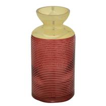 Vaso Decorativo Vermelho Dourado Luxo Moderno Sala Casa