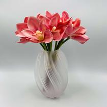 Vaso Decorativo Vidro Branco Ondas 18x12cm