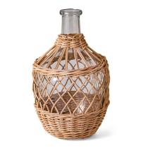 Vaso Decorativo Vidro com Fibra Natural 30x19cm- Mart