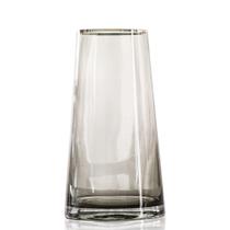 Vaso Decorativo Vidro Fume 28cm