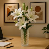 Vaso Decorativo Vidro Grosso Transparente Texturizado 1050 ML