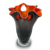 Vaso Decorativo Vidro Marrom Laranja 34X27X27 Vaso Decorativo Vidro Marrom Laranja 34X27X27