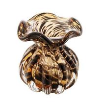 Vaso Decorativo Vidro Murano Trouxinha África Marrom e Preto 11cm - Jolitex