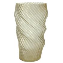 VASO DECORATIVO VIDRO TORCIDO BEGE 43cm ALTO PADRAO