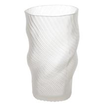 VASO DECORATIVO VIDRO TORCIDO TRANSPARENTE FOSCO 30cm