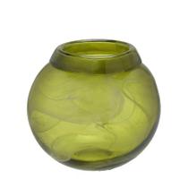 Vaso decorativo vidro verde com manchas redondo Vaso decorativo vidro verde com manchas redondo