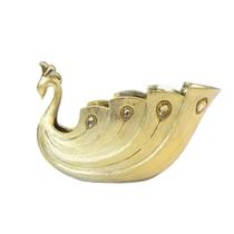 Vaso Dourado Cisne Com Pedras Luxo Decoração