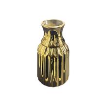 Vaso Dourado de Trigo 18 cm em Porcelana Elegante para Decoração