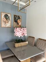 Vaso Dourado Espelho Vidro Flores Decoração Luxo