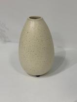 Vaso em ceramica bege com marrom 12x7x7