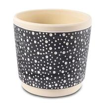 Vaso em ceramica bege e preto com bolas g Vaso em ceramica bege e preto com bolas g