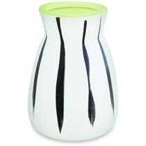 Vaso Em Cerâmica Branco/Preto 11X8X8CM