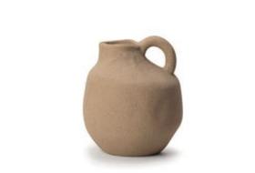 Vaso em cerâmica cru 14,5x12,5x12,5cm