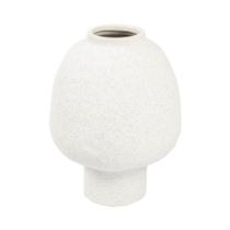 Vaso em ceramica decorativo branco g organico 27x19cm