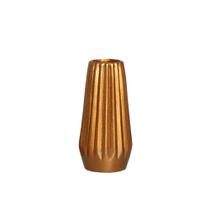 Vaso em Cerâmica Decorativo Home Modelo Geométrico G Dourado