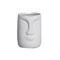 Vaso em Cerâmica Decorativo Home Rosto G Tok Cinza