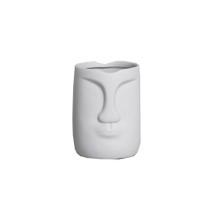 Vaso em Cerâmica Decorativo Home Rosto P Tok Cinza Vaso em Cerâmica Decorativo Home Rosto P Tok Cinza