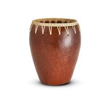 VASO EM CERAMICA E RATTAN MARROM MART 23cm