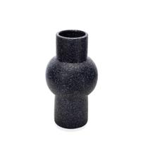 Vaso Em Cerâmica Flocos Preto 24x13 cm M02 - D'Rossi Vaso Em Cerâmica Flocos Preto 24x13 cm M02 - D'Rossi