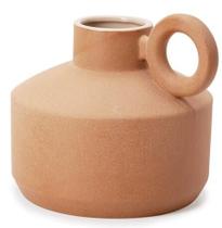 VASO EM CERAMICA MARROM GEOMETRICO 27cm