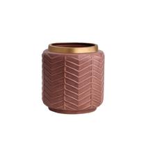 Vaso em Cerâmica Marsala e Dourado - Mart 10318